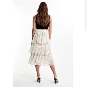 WD.NY Polkadot Tiered Midi Skirt